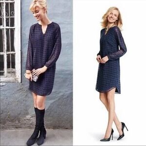 CAbi Purple Harlequin Print Shift Dress XS